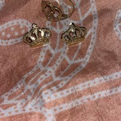 10k Ring And Earrings 