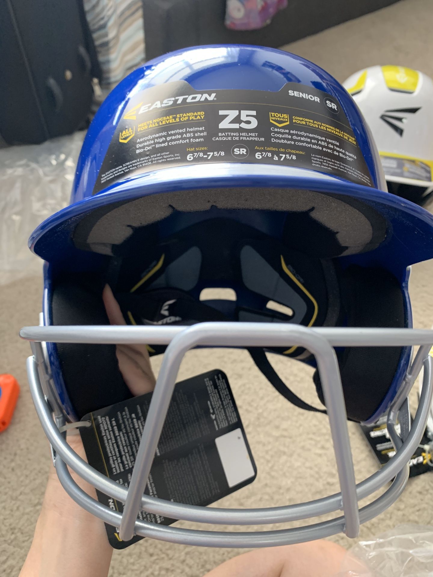 Easton Z5 Two-Tone Batting Helmet with Baseball Facemask