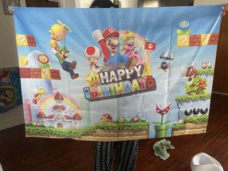 Super Mario Birthday Banner 