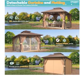 10'x12' to Gazebo  Mosquito Net and Curtains only curtains