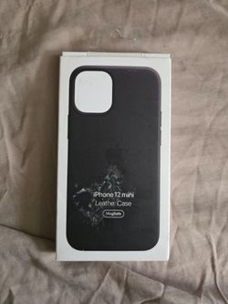 Apple iPhone 12 Mini leather Case Black Color.