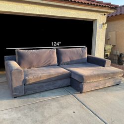 Beautiful Gray Sofa Sectional Couch + Free Delivery 