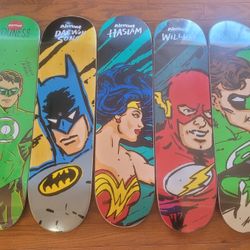 5 Vintage NOS Almost Super Hero skateboards Wonder Woman Green Lantern DC Comics