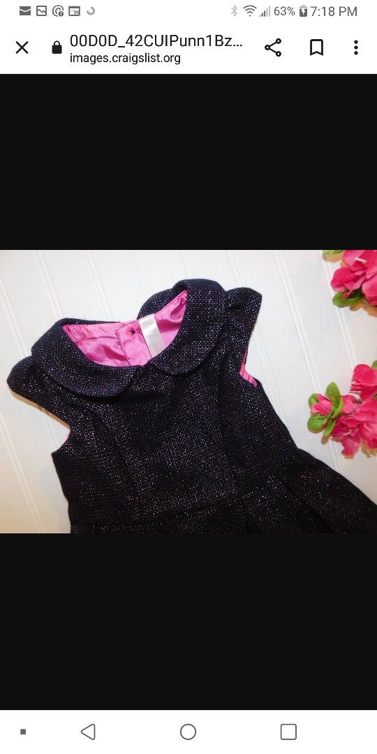 Cherokee Girl 3T Black & Pink Shimmer Sparkle Glitter Sleeveless Dress

