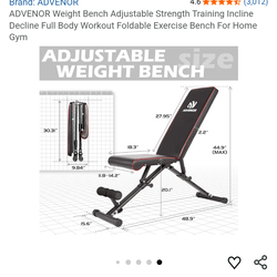 ADVENOR Weight Bench Adjustable & Foldable