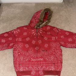 SUPREME Bandana Jacquard Denim Hooded Work jacket