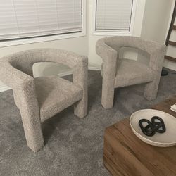 Modern Boucle Accent Armchairs 
