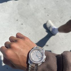 VVS ICED OUT TWO TONE WATCH