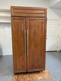 Subzero Refrigerator Built-In Side-by-Side Wood Panel Overlay
