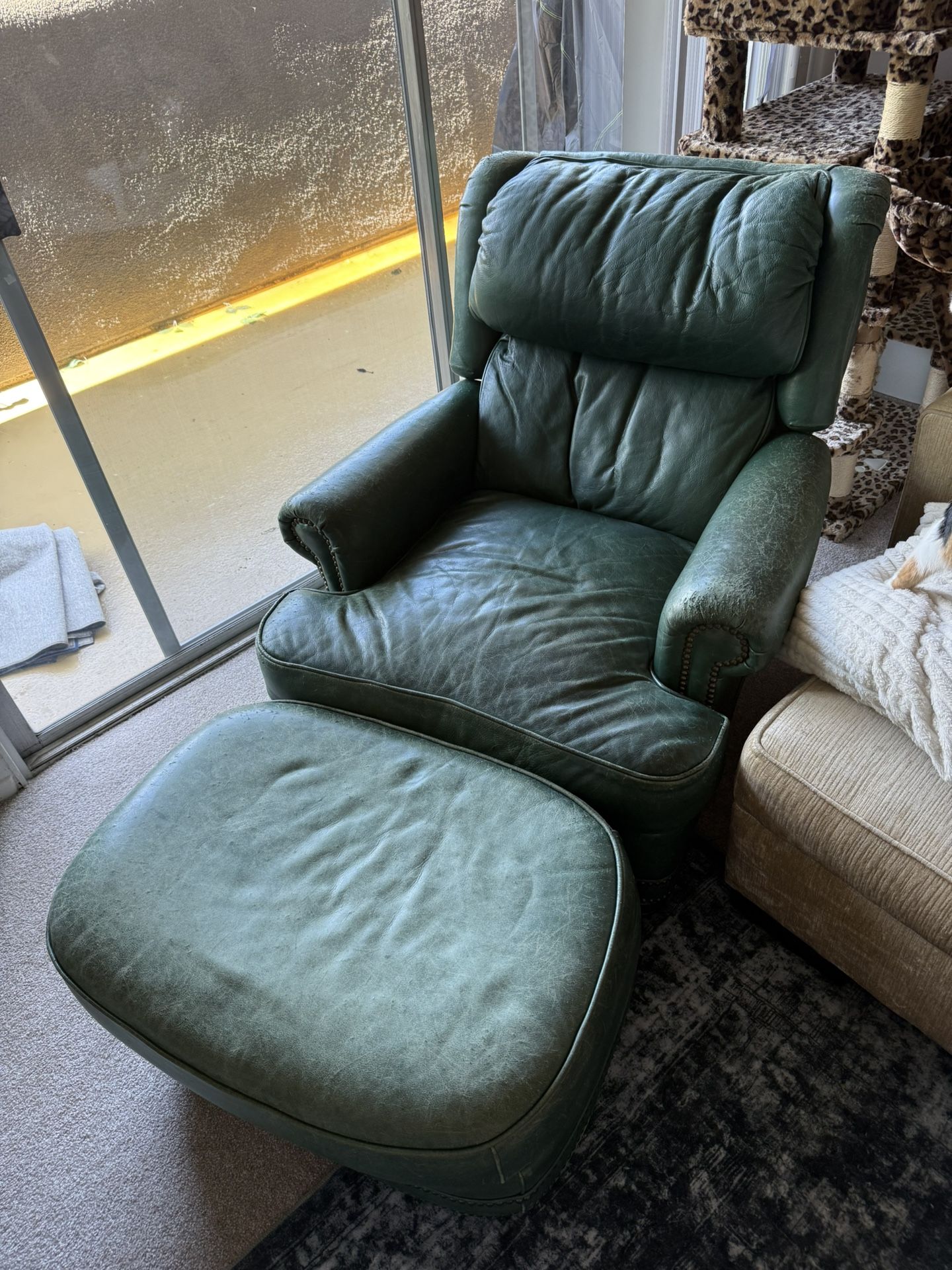 Leather Recliner Chair With Ottoman