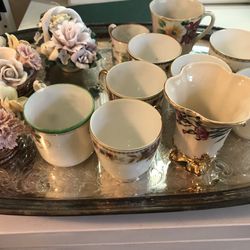 Antique  Mini  TEA CUPS With Gold  From Greece 