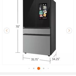 Samsung Bespoke 29 cu. ft. Standard Depth 4-Door French Door Refrigerator in Charcoal Glass Top with Family Hub