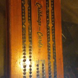 Vintage Collectible Wooden Board Case Box MC For The Cribbage Card Game