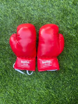 Bello™ 10-OZ boxing gloves with a red, synthetic leather finish