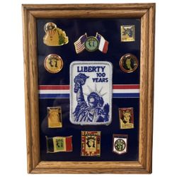 Statue Of Liberty 1886 Cenntennial Framed Pin Set 
