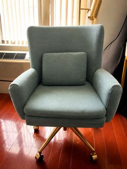Adjustable Upholstered Golden Frame Task Chair With Cushion