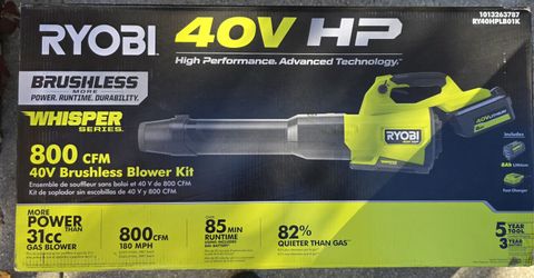 Ryobi 40V Brushless 800 CFM WHISPER SERIES Blower