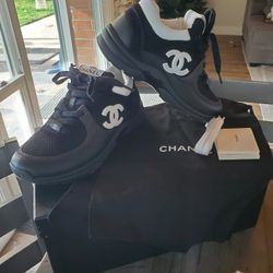 Chanel Black And White Sneakers