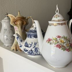 Vintage S Paulo Brazil -  Churchill England - Robinsons Japan - Mitterteich Bavaria Porcelain China Teapot Teapots