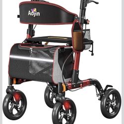 Rollator Walker with Seat, 350 lb Weight Capacity