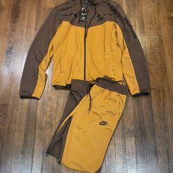 Nike Tech Jogger Suit Hoodie Brown/cognac