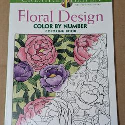 Book Floral Design Color By Number Coloring Book 
