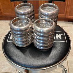 27 Glass And Sterling Silver Coasters $10 Each.