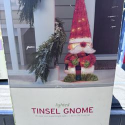 Lighted Tinsel Gnome