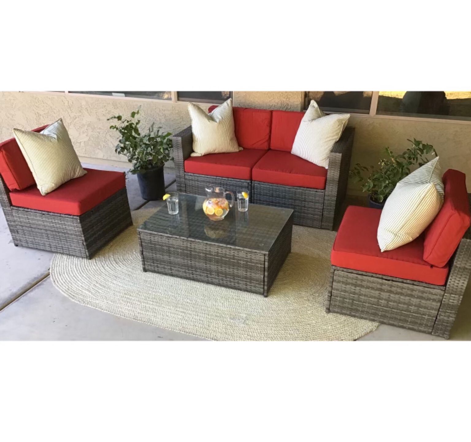 Patio Conversation Set Outdoor Furniture 5 Pc Colors