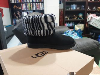 UGG K FLUFF MINI QUILTED ZEBRA