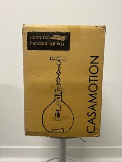 CASAMOTION Hand-Blown Glass Pendant Light – New in Box
