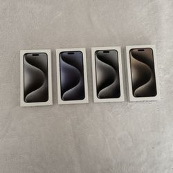 iPhone 15 Pro Max Boxes (boxes only). Only white Titanium color boxes available. $5 each. 