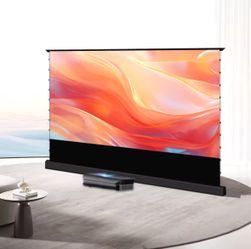 120" Smart CBSP Excellent Contrast Tension CLR ALR Motorized Floor Rising Screen For UST Projector Works excellent with ambient light rejection  Contr