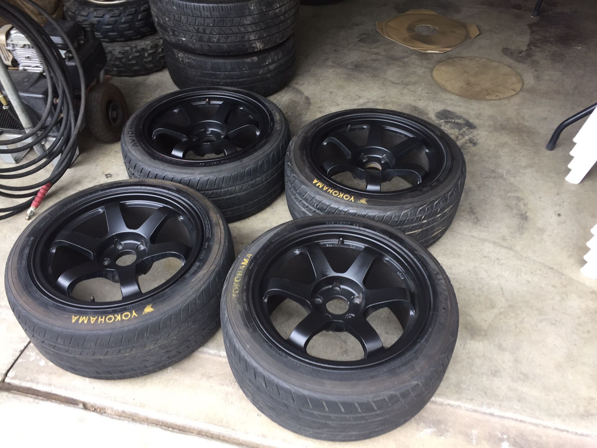 17in te37 xxr rota rims w/ 80% yokahoma tires