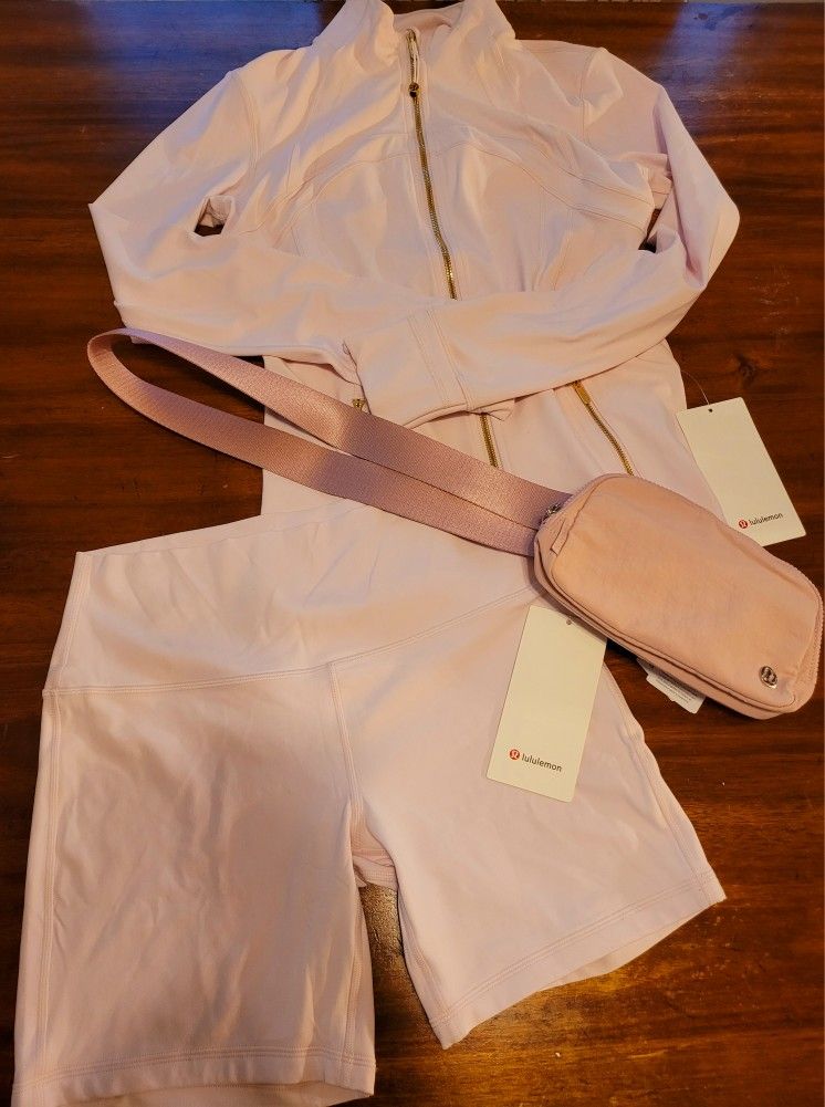 Women's Lululemon Jacket & Biker Short Combo Set
