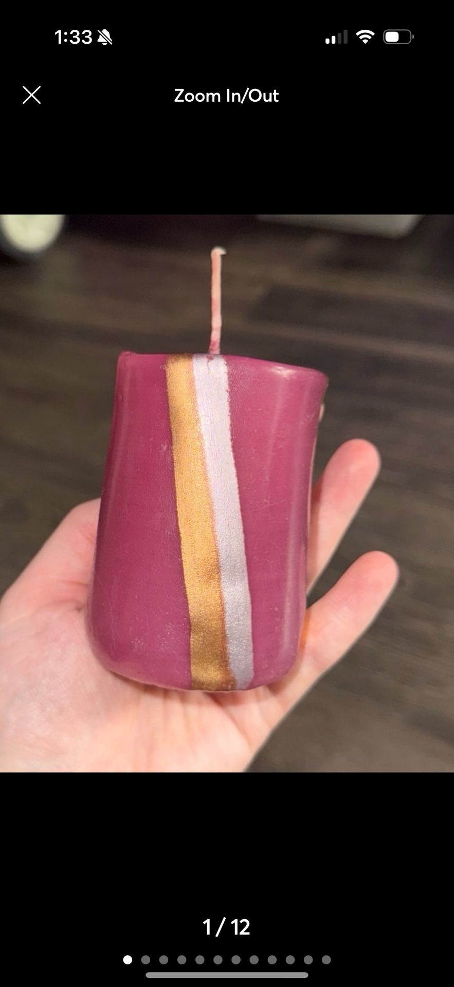 hand painted candle made in Germany