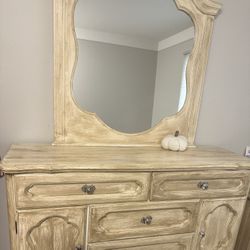 Dresser Mirror And Nightstand/ Bedroom