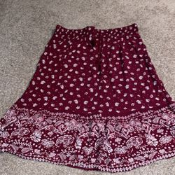 Cranberry Paisley Skirt