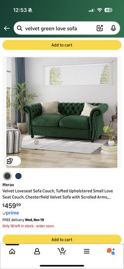 Velvet Loveseat Sofa Couch