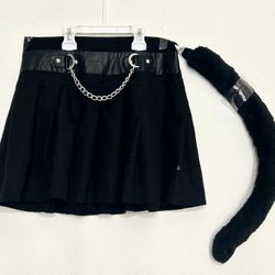 Small/ Medium Black Cat Skirt And Cat Tail 