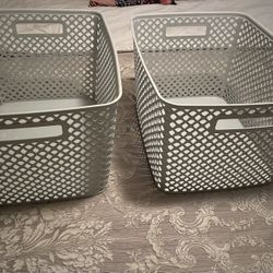 2 Gray Storage Bin. 