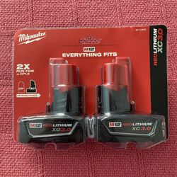 MILWAUKEE M12 BATTERY DRILL  3.0 AH EACH  2 IN THE PACK 
