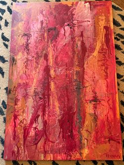 Large Original Abstract Painting — “Untitled Red and Brown” by Thoma