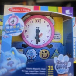 🆕️ MELISSA AND DOUG LARGE 31 PIECE WOODEN CLOCK. LEARN TO TELL TIME