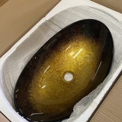 Bathroom Glass Vessel Over Mount Sink 