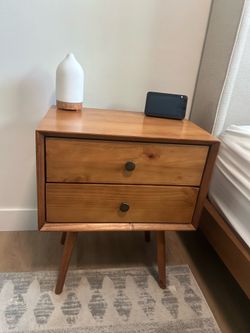 Mid-Century Modern 2-Drawer Nightstand