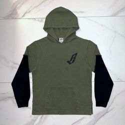 Billionaire Boys Club Layered Hoodie Green Black Size XL