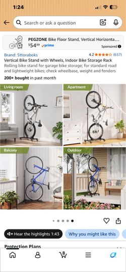 Vertical Bike Stand with Wheels, Indoor Bike Storage Rack Rolling bike stand for garage bike storage; for standard road and lightweight bikes; check w