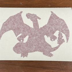 Red Reflective Vinyl Charizard Shadow Decal