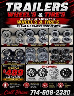 Clearance trailer wheels & tires
